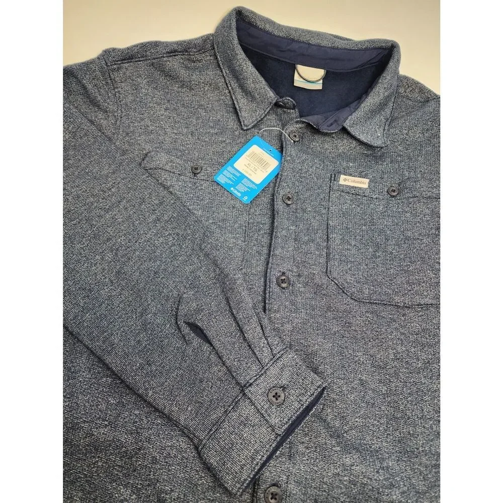Columbia Shirt Jacket Men's‎ XL Active Top Great Heart Mountain Navy Blue NWT